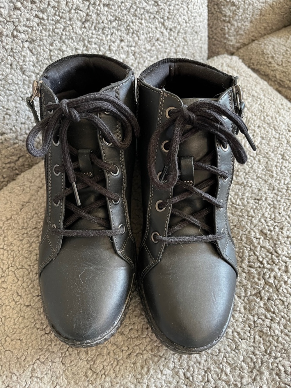 Clarks Black Lace-Up Ankle Boots